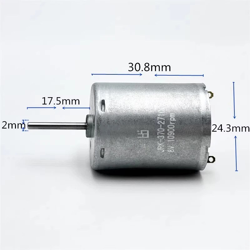 RK-370-27100 Mini 370 Motor DC 3.7V 5V 6V 8V 10900RPM Micro 24mm Carbon Brush Electric Motor 17mm Long Shaft DIY Hobby Toy Model