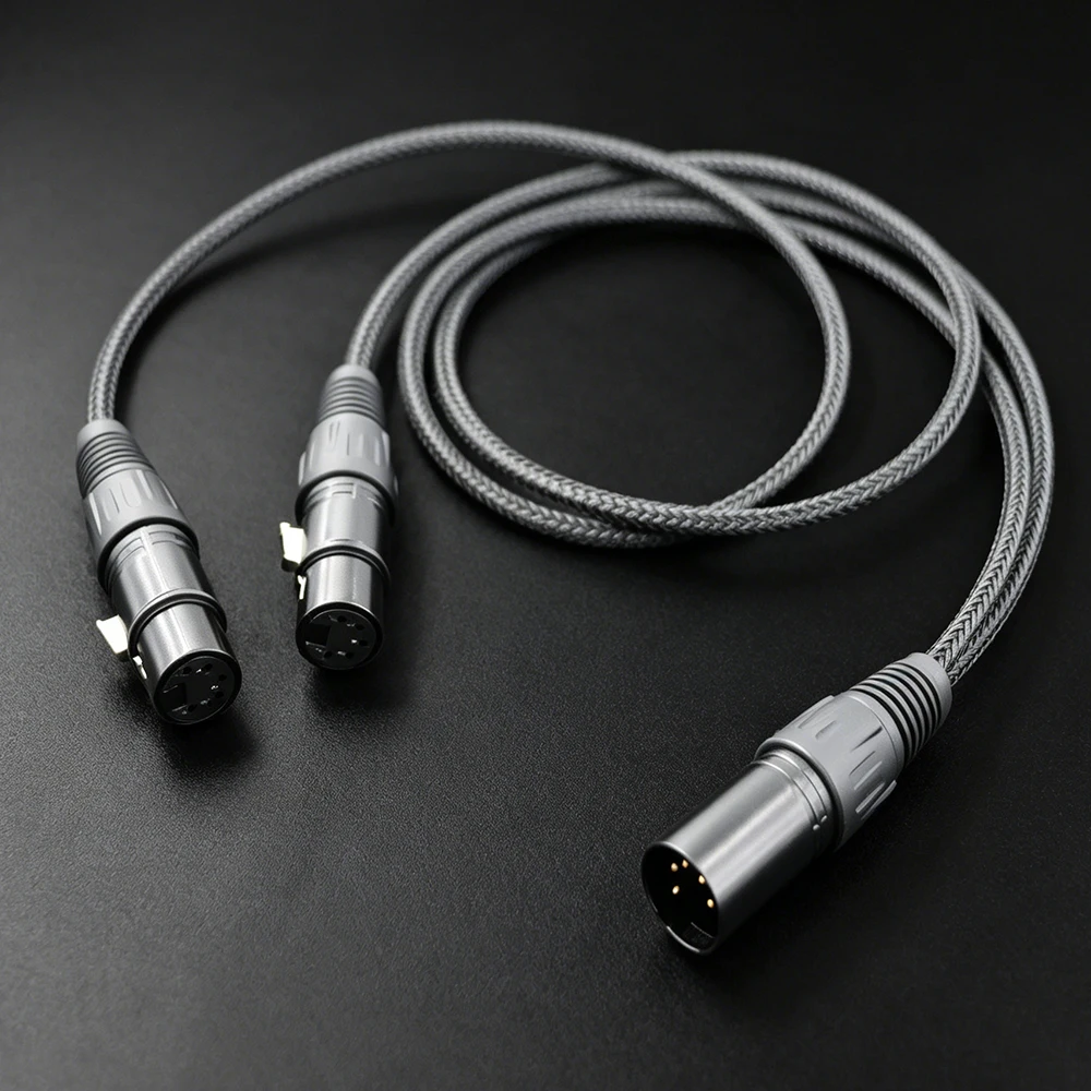 

Aouyade XLR 5-Pin 1x Jack to 2x Plug XLR-5Pin 1F2M Microphone 8" Splitter AUDIO Cable