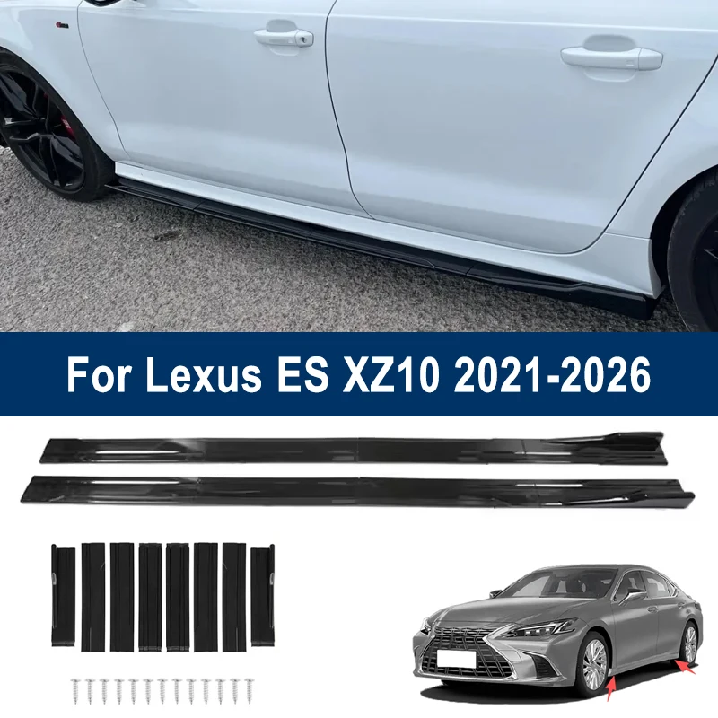 

For Lexus ES XZ10 2021-2026 2022 Car Side Skirt Splitters Extended Side Spoiler Sport Body Kit Bumper Lip Modified Parts 8Pcs