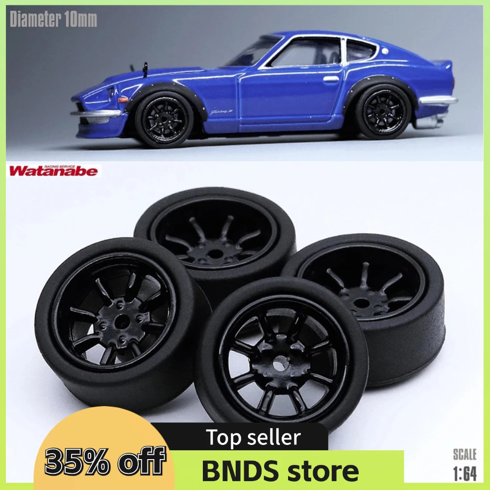 SpeedCG 1/64 ABS Wheels with Rubber Tire Type H Modified Parts Diameter 10mm For Model Car Racing Vehicle Toy Hotwheels Tomica