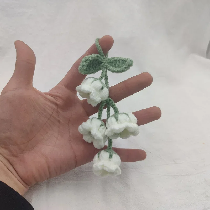 Sweet Wool Hand-woven Lily of The Valley Car Key Pendant Small Flower Bag Ornament Finished Cute Keychain
