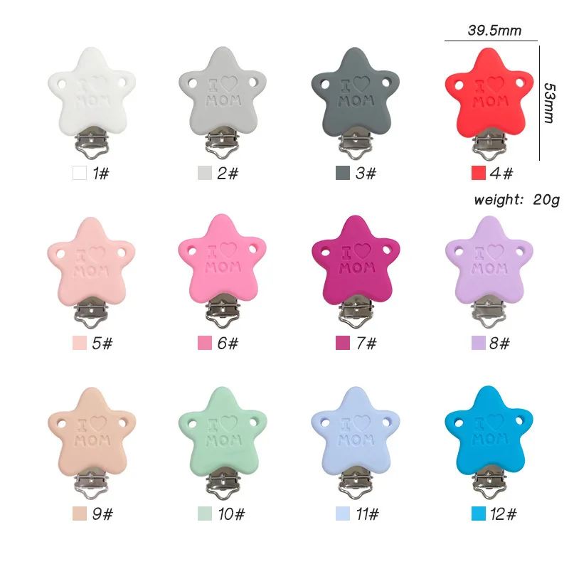 10pcs Silicone Pacifier Chain Clips DIY Baby Teething Toys Teether Clips Necklace Bead Tool Nurs Gift Nipple Chain Accessories