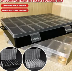 Plastic Storage Box, jewelry, earring, bead, screw container, home storage case, display organizer, 24 grids 8 Main Sales Screws Cashier - №8