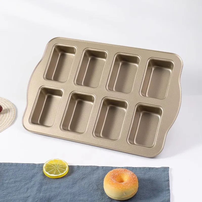 Carbon Steel 8-Cavity For MINI Loaf Pan with 200 Parchment Liners for Single-Serving Breads Meatloaves and Kid-Sized Portions