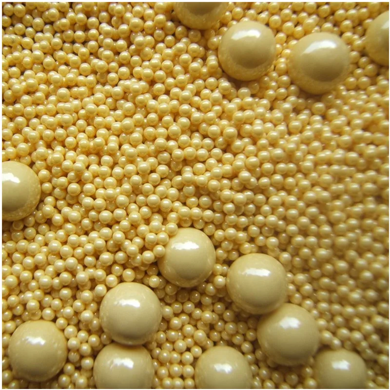 95 Zirconium Oxide Zirconia Ball Mill Grinding Media Beads Yellow Zirconium Balls Cerium Zirconium Petroleum Grinding Balls