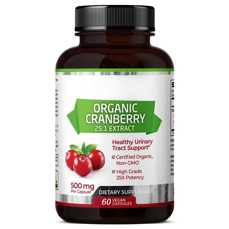 

Organic Cranberry 25:1 Extract, 12500 mg Strength, 60 capsules, 100% vegetarian, certified organic, non GMO
