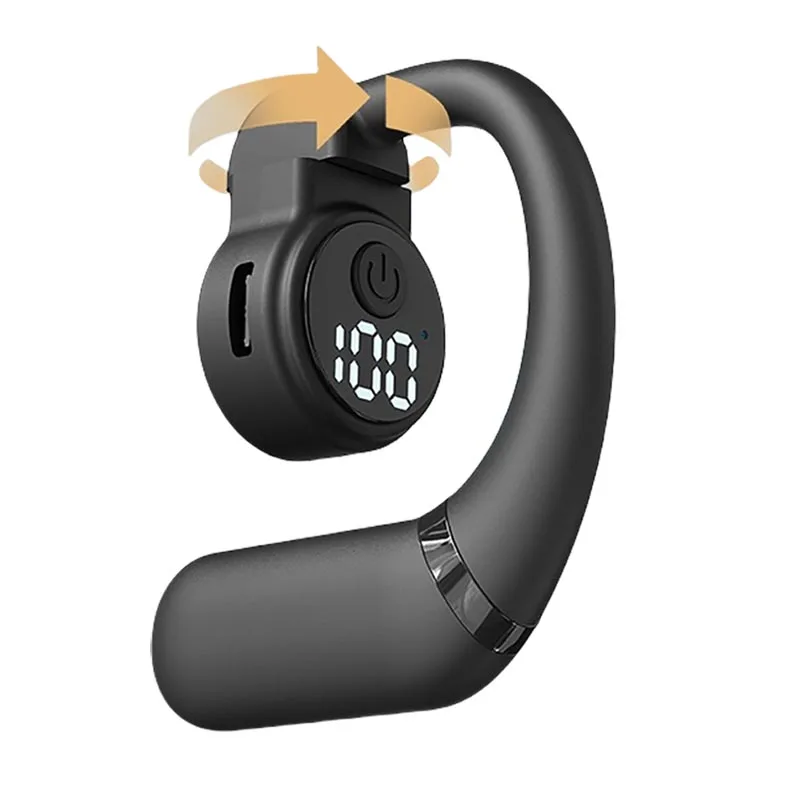 Wireless Ear Hook Headset Bluetooth 5.4 Earphone 180° Rotation HiFi Stereo Noise Reduction Headphone Sports Waterproof Earbud