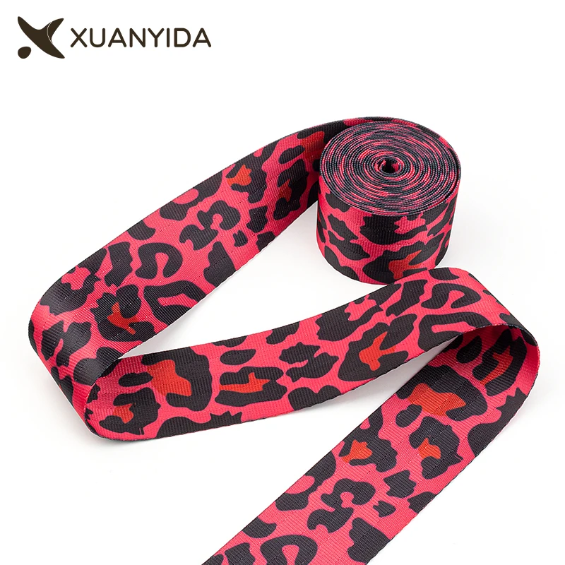 Xuanyida 48mm Seatbelt Safety Belt 3.6 Meter Polyester Universal Car Fashion Leopard Print Seat Belt Webbing Car Accessories