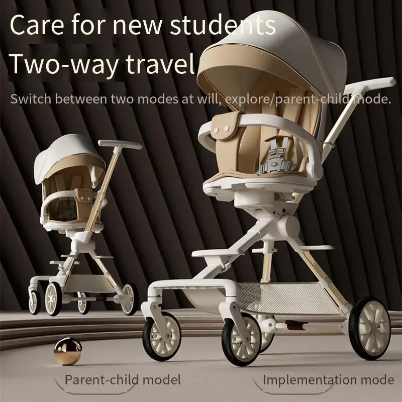 Lightweight Stroller High Landscape Foldable Travel Stroller Newborn Baby Two-way Swivel Seat Four-wheeled Baby Stroller