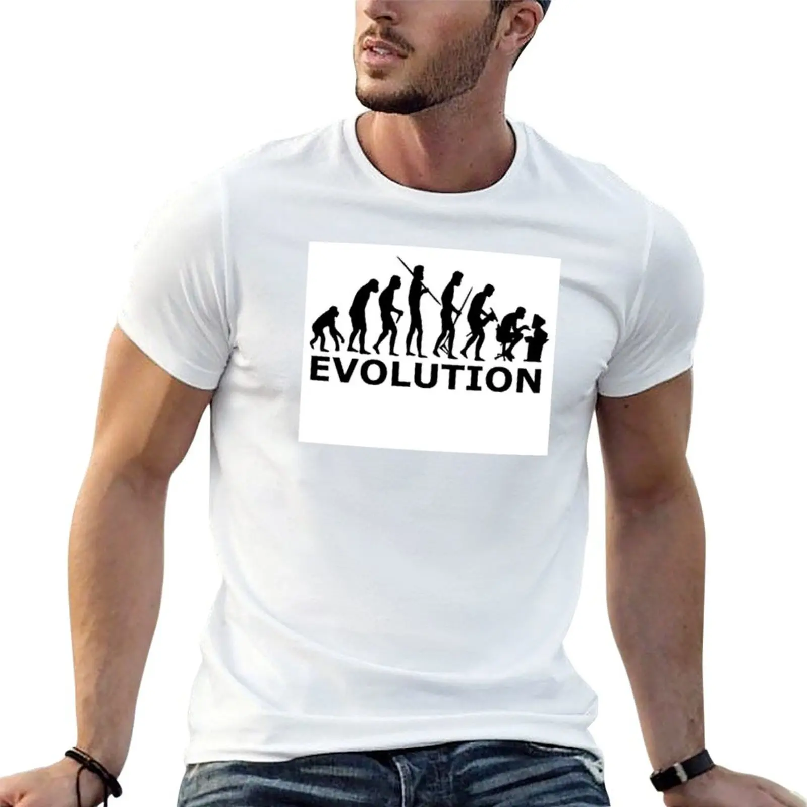 T-shirt Human Evolution Basic, t-shirt uni toutes saisons