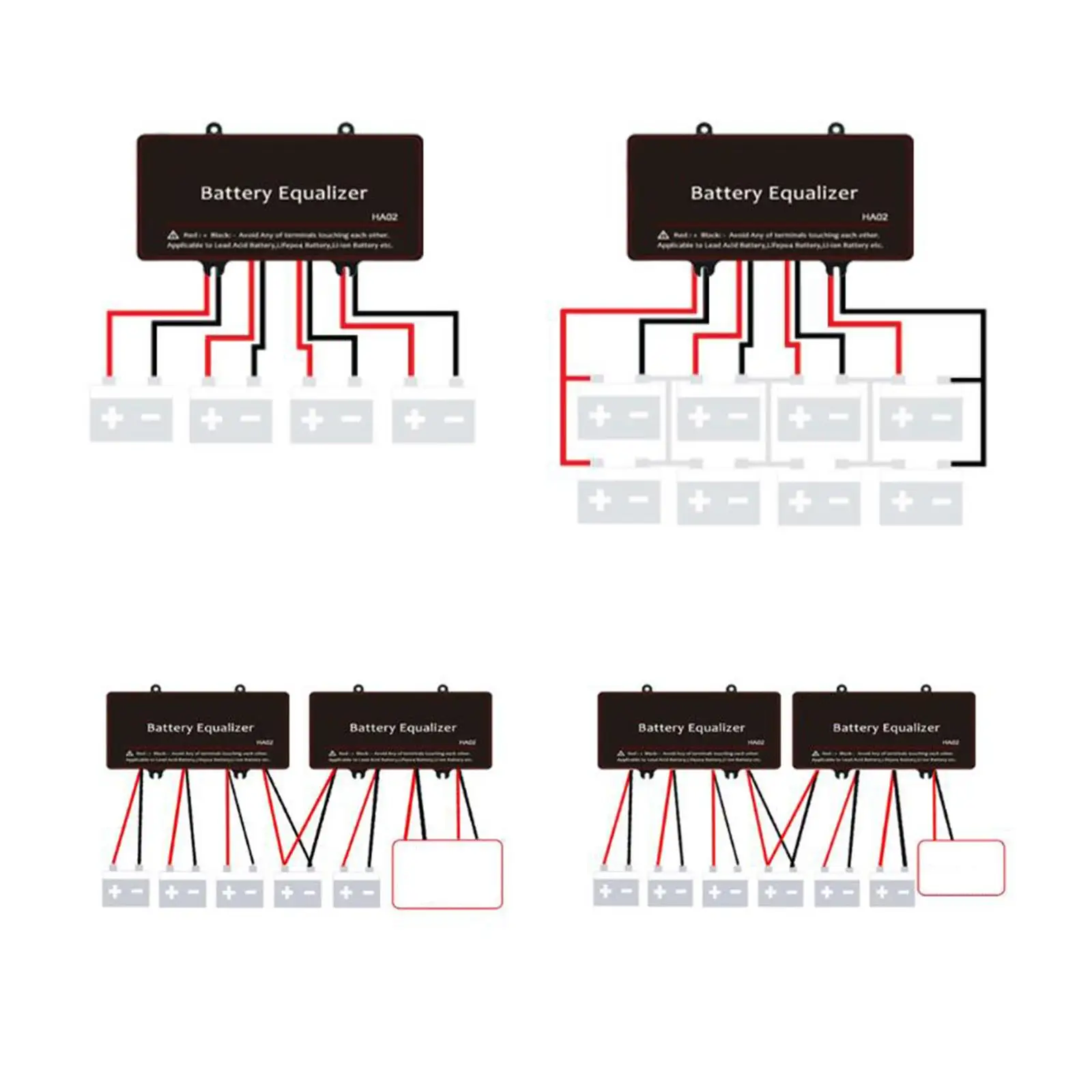 Battery Equalizer Battery Protection Accessories Term Support Connected Parallel Series Bank Extend 4 x 12V Regulator Charger