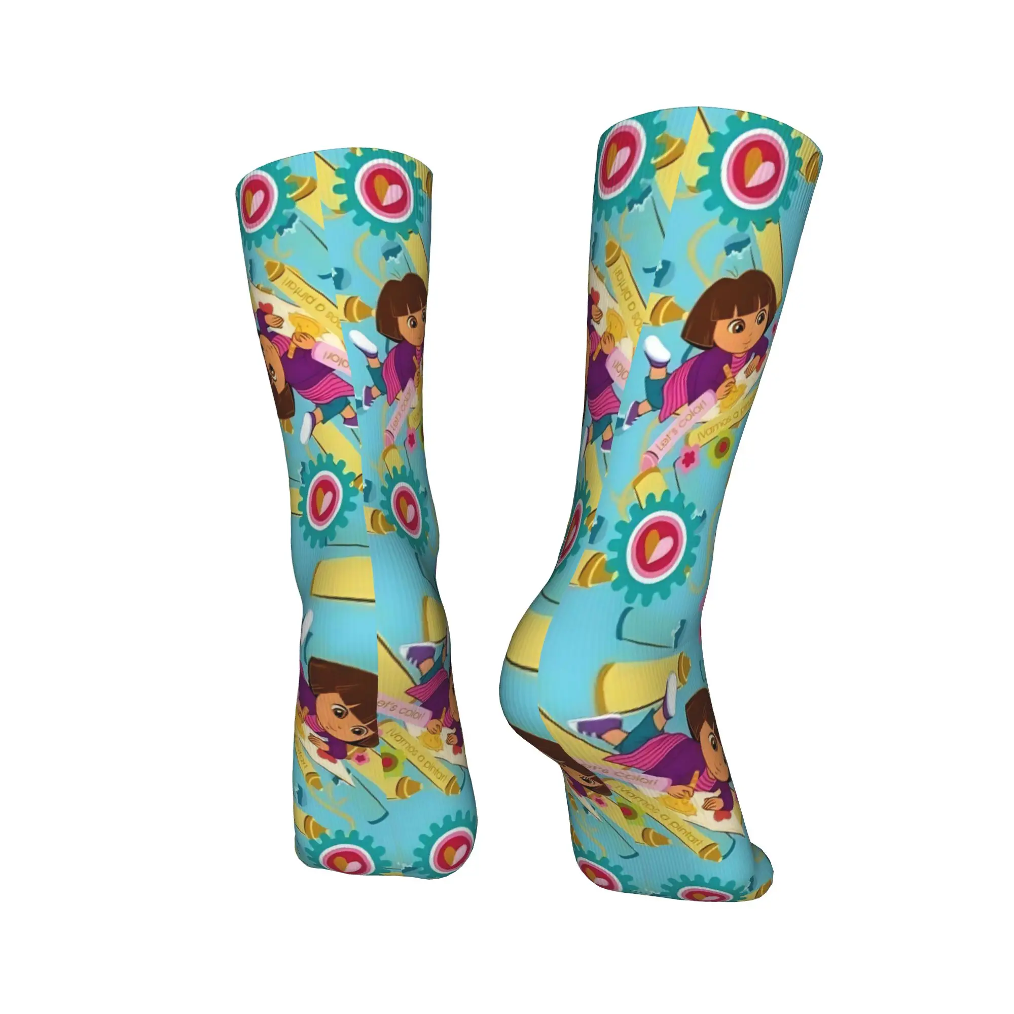 جوارب Doras The Explorer جوارب غير رسمية للنساء والرجال جوارب رياضية دافئة وناعمة للجري جوارب خريف جرافيك مضادة للانزلاق