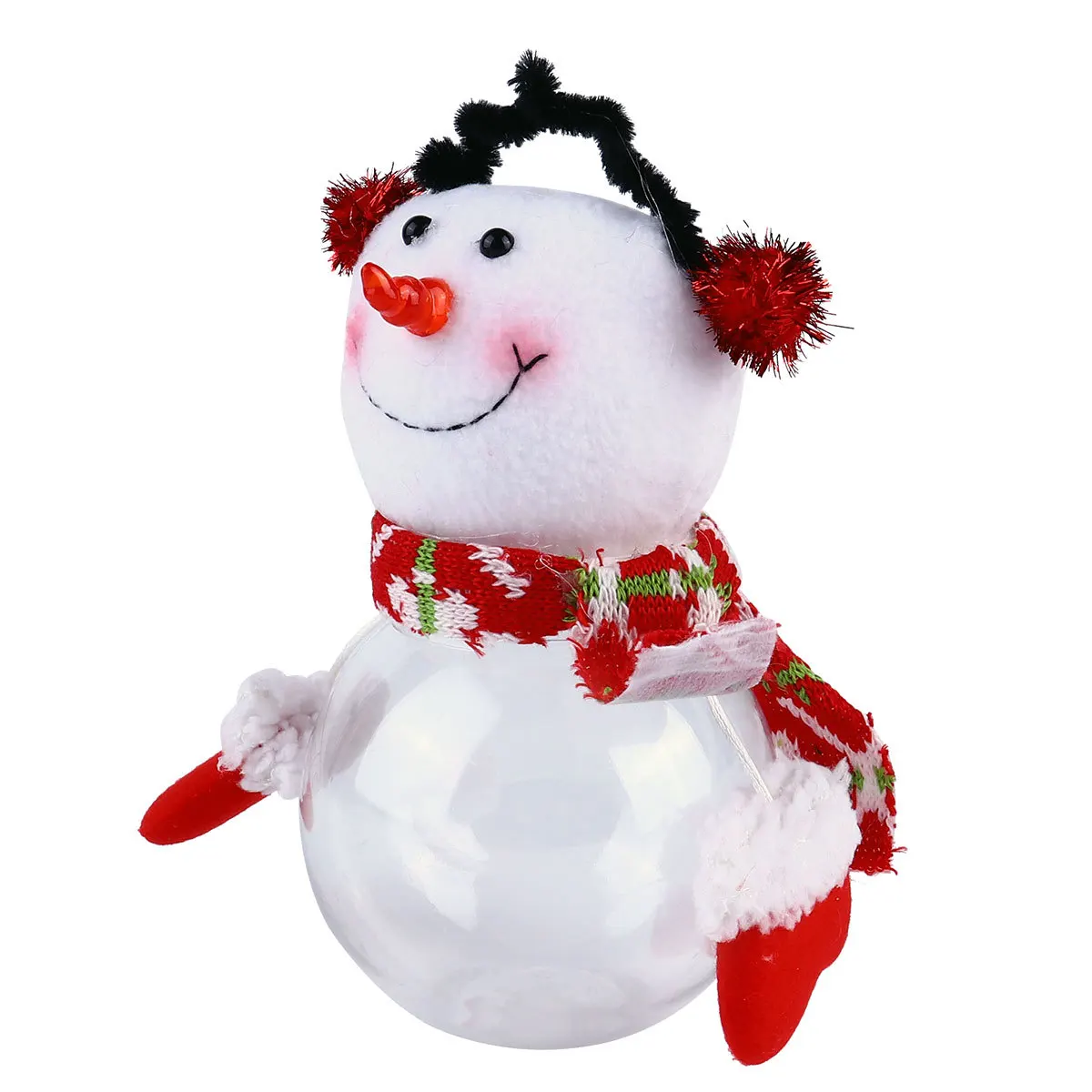 

Snowman Candy Jar Christmas Ornament Xmas Sweet Plastic Transparent Storage
