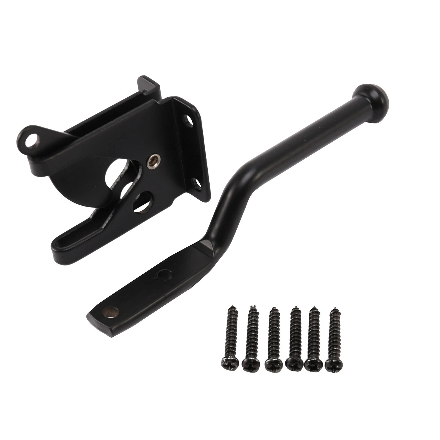 5X Self Locking Gate Latch Automatic Heavy Force Lever Fence Gate Lock For Wood Fence Gate Door Latches Steel Black