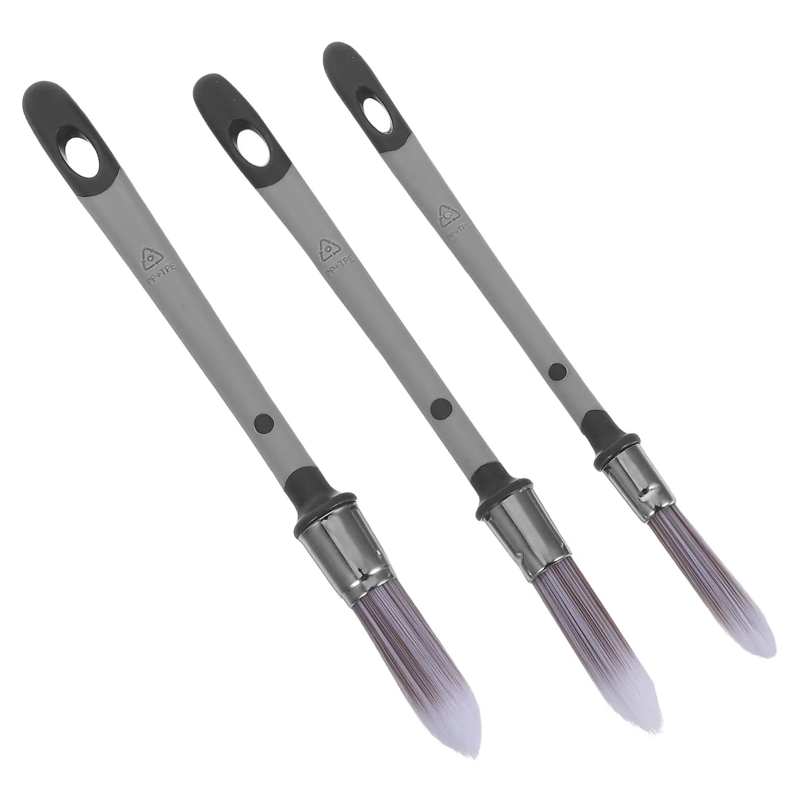3Pcs Grout Brushes Precise Pointed Rounded Tip Paint Edging Detail Brush Set for Furniture Walls Corners Small Detail