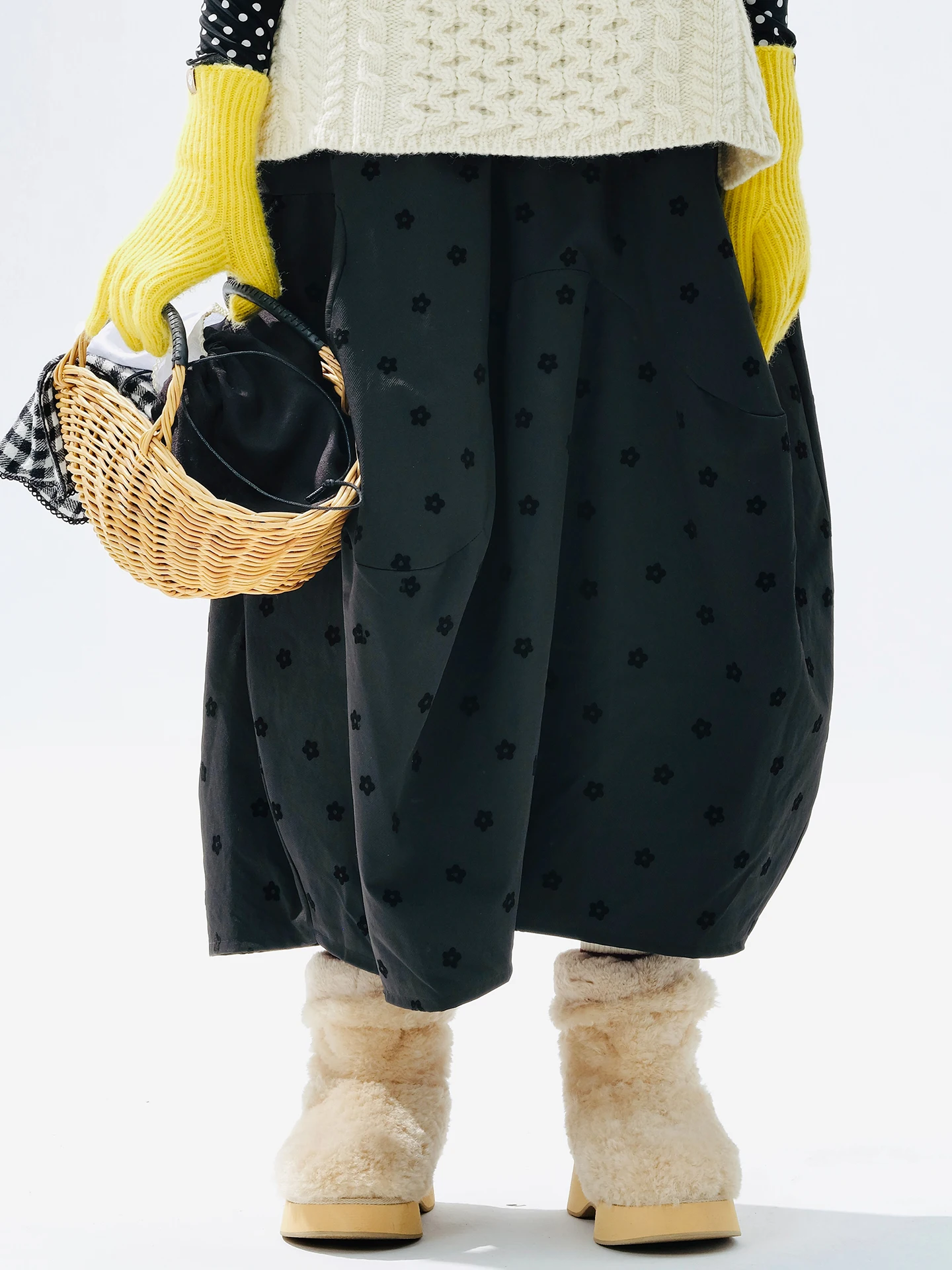 

Retro Polka Dot Midi Skirt Loose & Slim - fitting A - line Daily Streetwear Casual & Free 255264