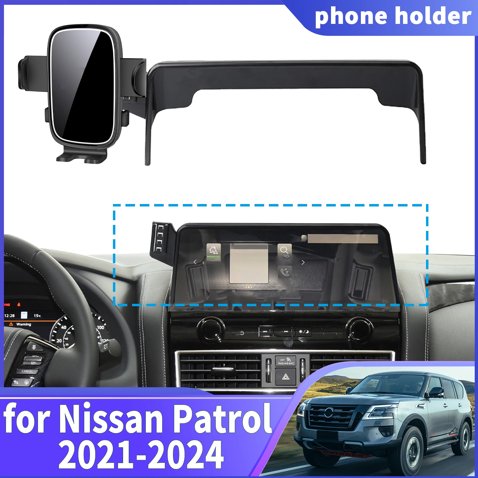 

fit for Nissan Patrol Y62 2021 2022 2023 2024 Navigation Phone Holder Mount Customized Car accessoires