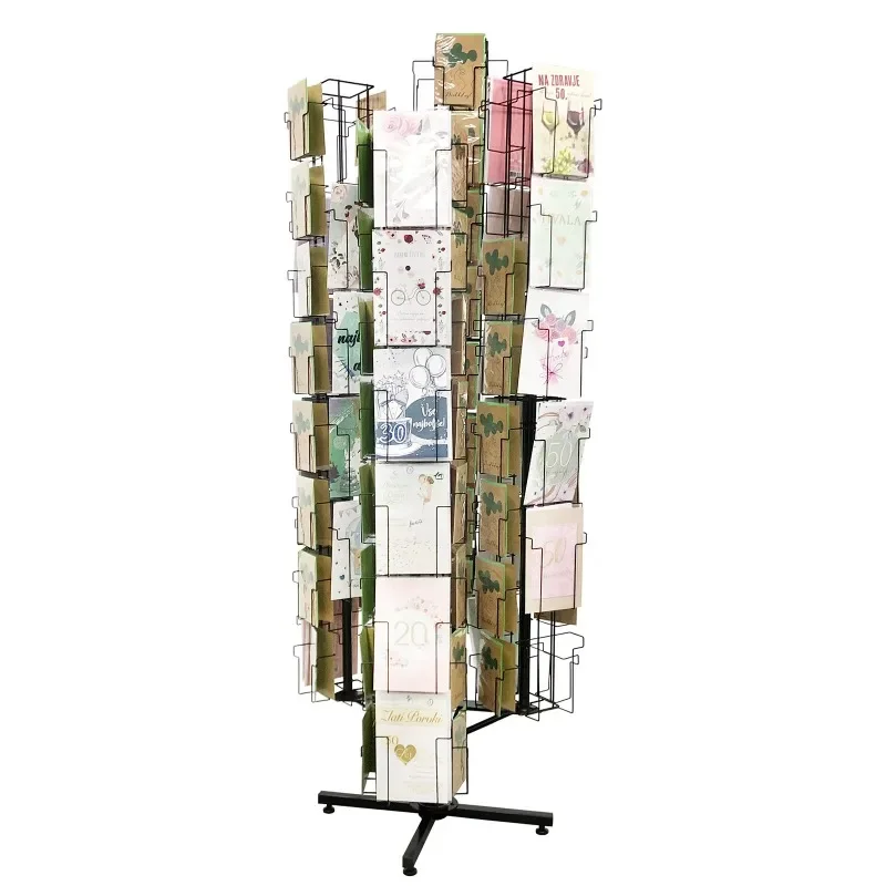 Rotating metal greeting card poster comic magazine display bracket, convenient, practical and durable