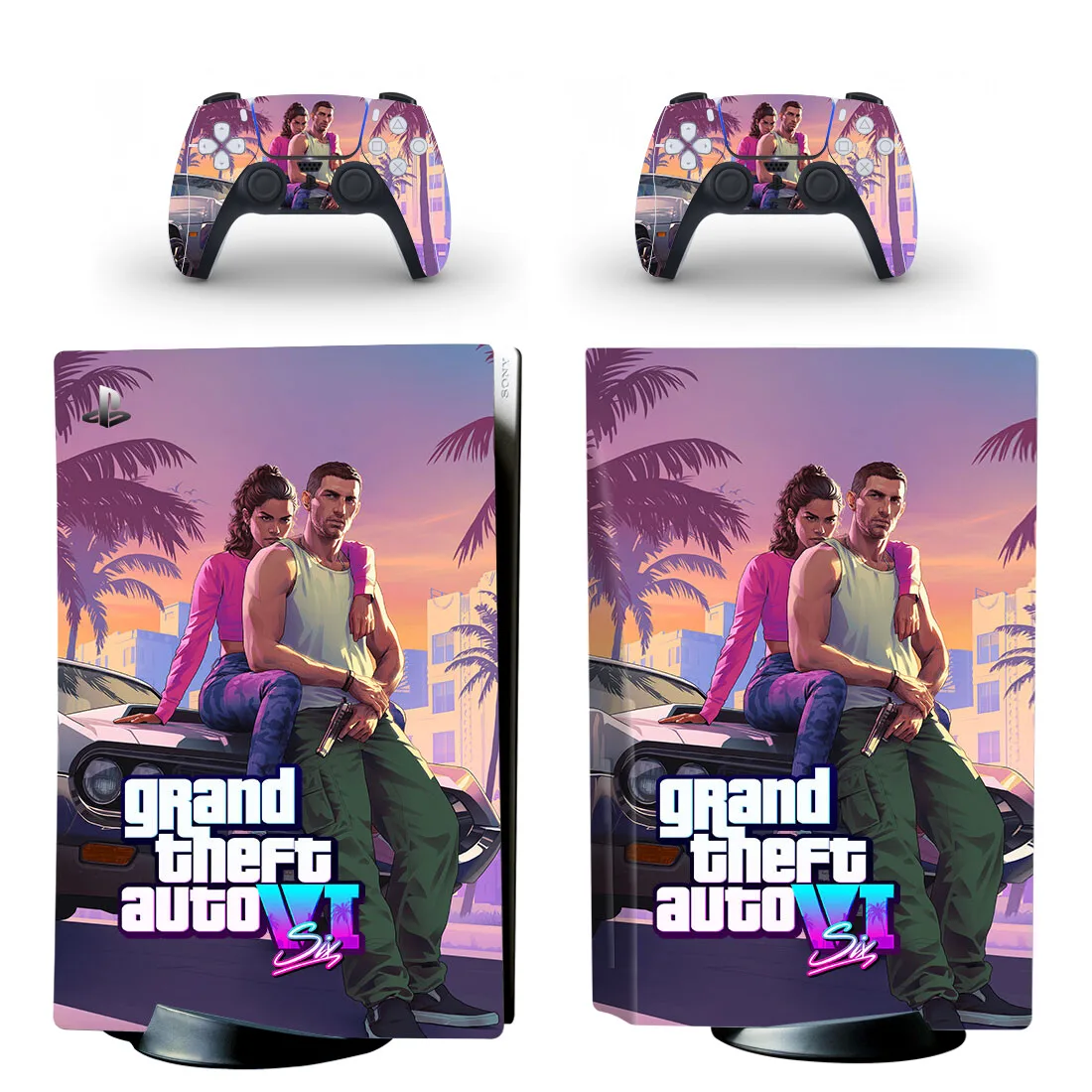 Grand Theft Auto VI GTA 6 PS5 Диск Кожа Наклейка Защитная Наклейка Крышка для Контроллера Консоли PS5 Диск Кожа Наклейка Винил