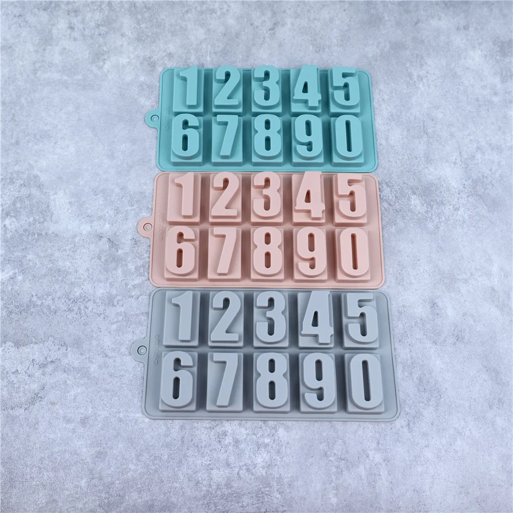 0-9 Arabic Numerals Epoxy Resin Molds DIY Craft Digital Number Pendant Silicone Mould Cake Decorating Tools Baking Accessories