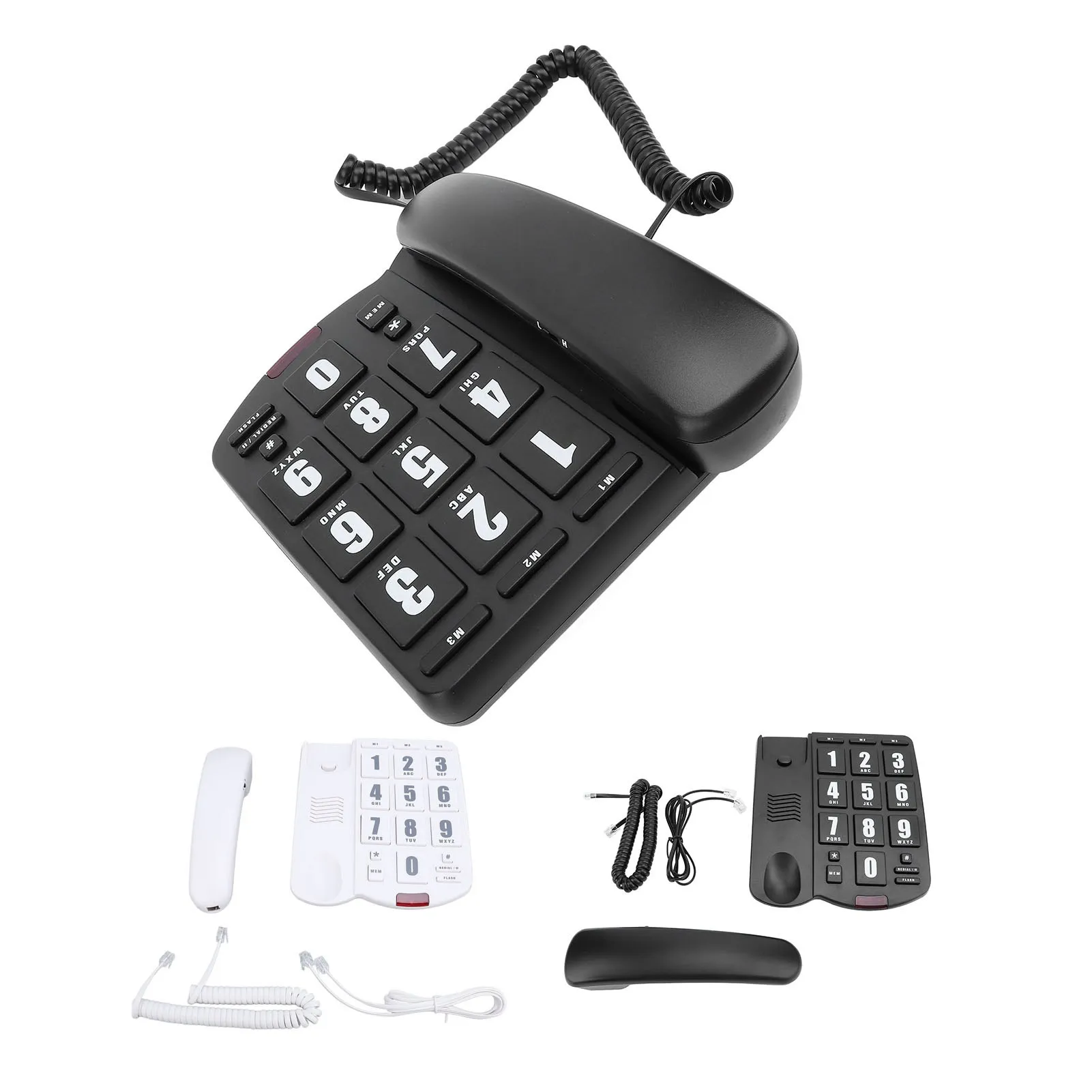 家庭用電話 壁掛け可能 音量調節可能 有線家庭用電話 クイックスピーカーフォン 高齢者向け点滅アラート