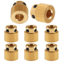 8PCS Mk7 MK8 Extrusion Gear 40 Tooth Teeth 5mm Bore Brass Drive Gear Feeding Gear Wheel for Anet A8 Ender3 Cr10 3D Printer Parts