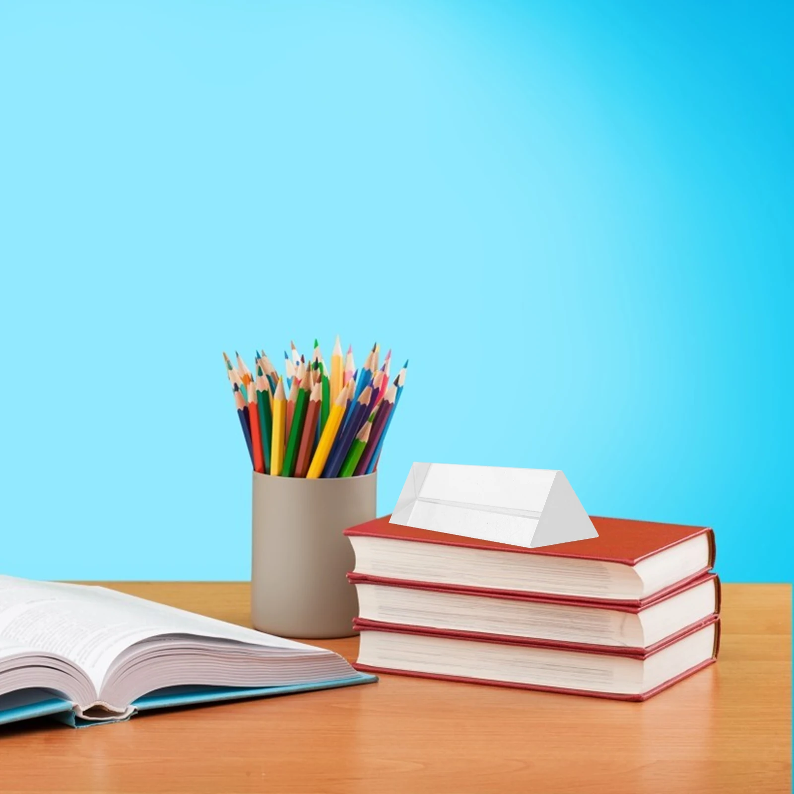 3 Pcs Glass Prisms Light Refraction Kit Clear Triangular Optical Classroom Crystal