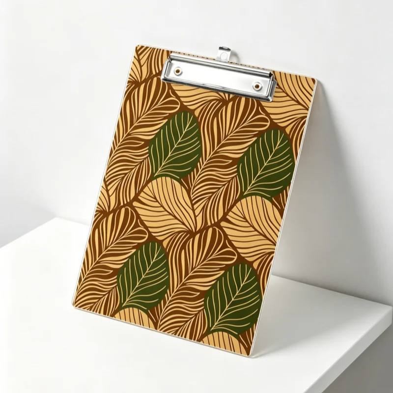 

1pc A4Abstract Leaf Texture Theme Acrylic Writing Plywood Double sided Printing Sorting Clip Office and Learning Supplies