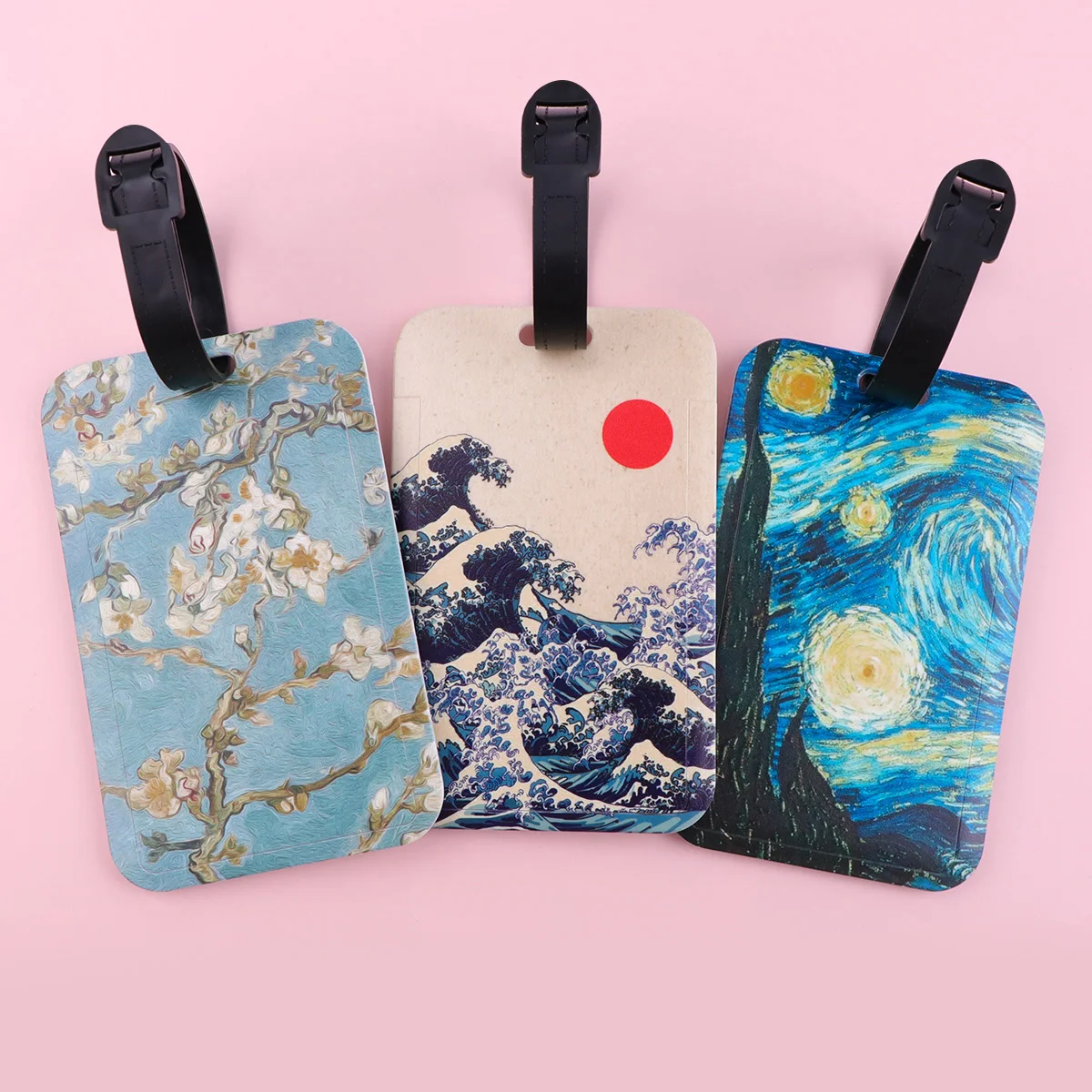 Oil Painting Plastics Baggage Tag Artistic Suitcase Backpack Anti-Lost Listing ID Card Holder Fashion Luggage Accessories Gifts