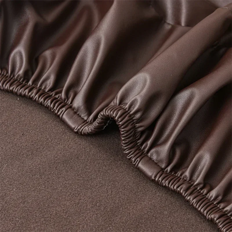 1/2/4/6pcs PU Leather Chair Cover Waterproof Dining Chair Seat Slipcovers Elastic Upholstered Seat Cover Furniture Protector