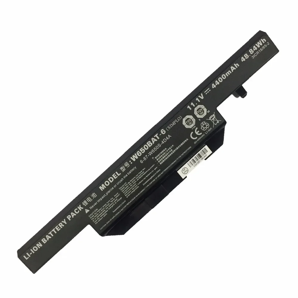 11.1V 48.84WH/4400mah 62.12wh/5600mah New Original W650BAT-6 Laptop Battery for Clevo W650SJ K650D K610C K570N K590C K710C K750D