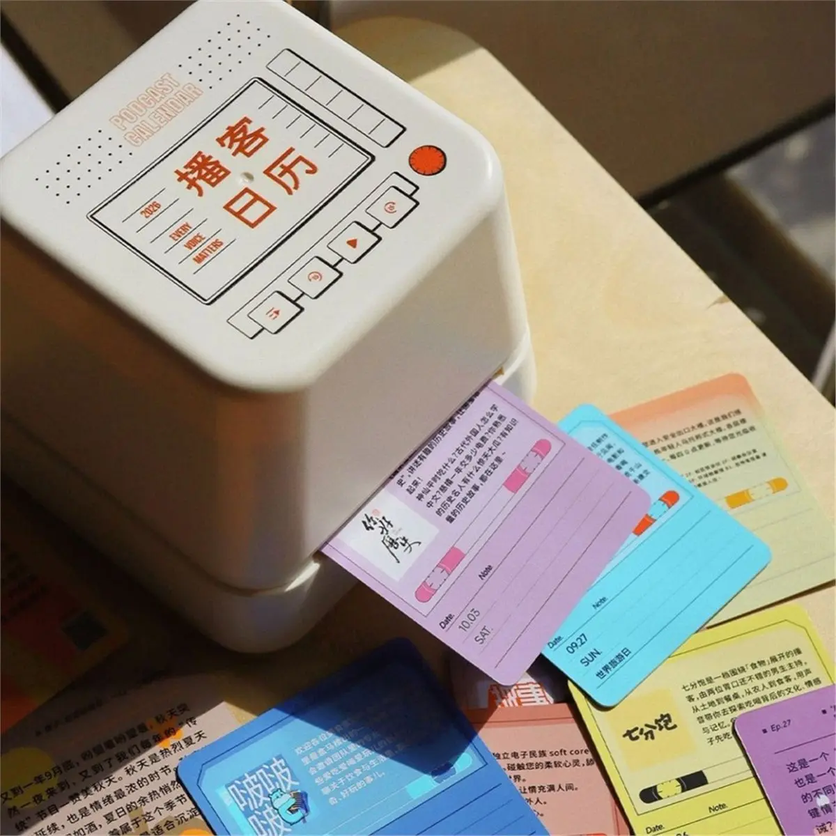 2026 Calendar - Desktop Decompression Tool DIY with Cards(70x70mm) Home Decor Reusable Easy to Read for Home