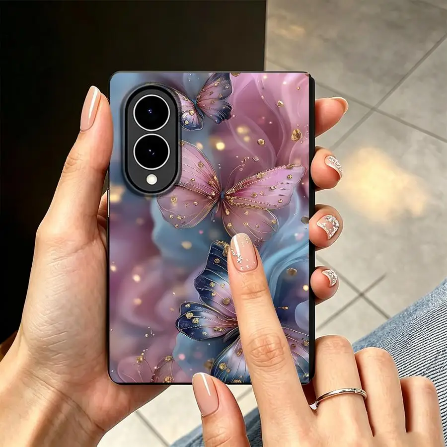 Pastel Pink Butterfly Case for Samsung Galaxy Z Fold8 Wide ZFold Wide ZFold8 Z Fold 8 Luxury Phone Cover