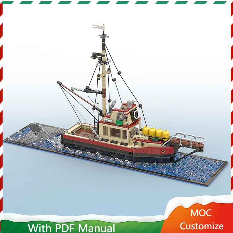 

1235 шт., хит продаж, Moc High Tech City, роскошные рыбацкие лодки, модель строительных блоков, технология сборки, кирпичи, игрушки, подарки для детей
