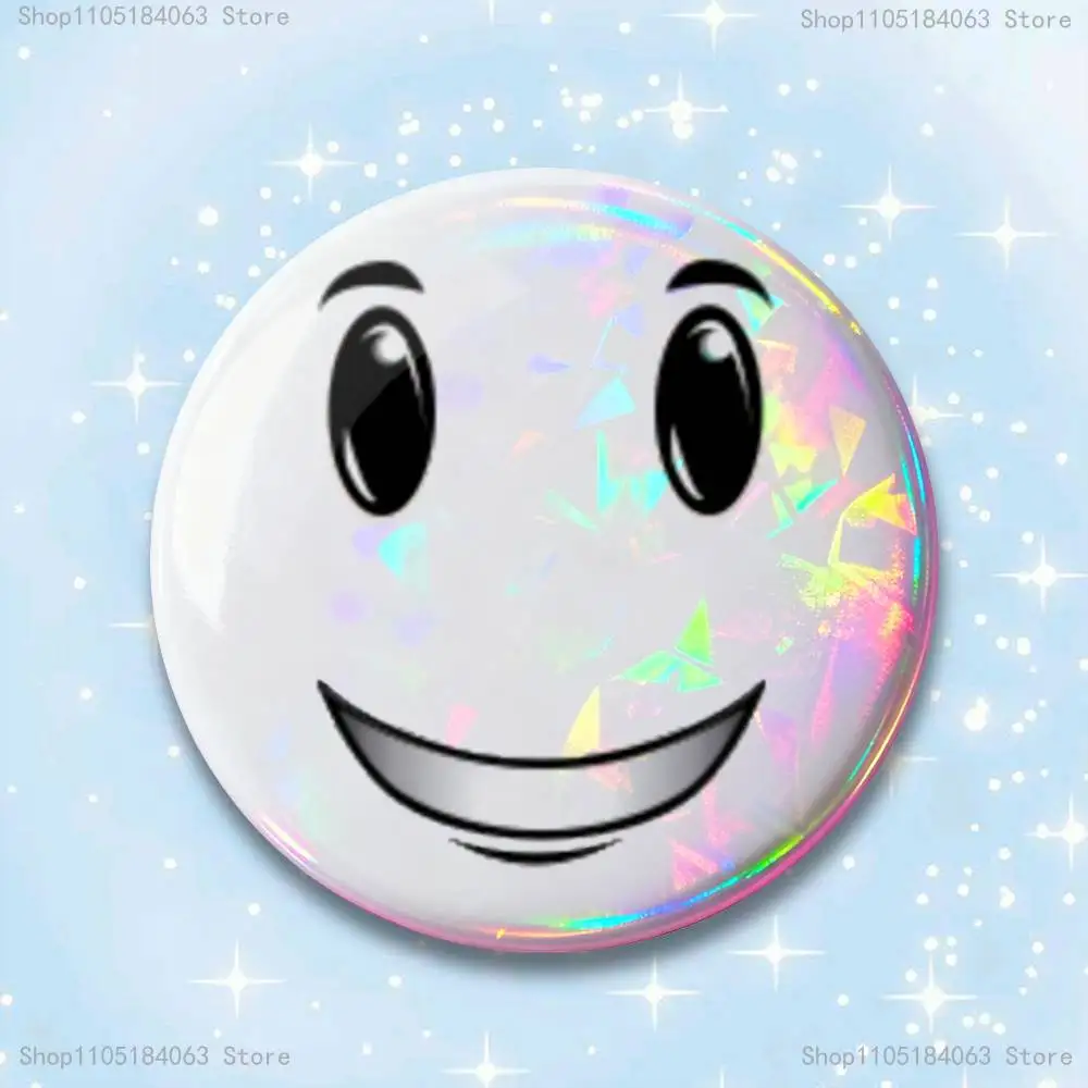 Face W-Winning Smile Cute Funny Badges 25 32 44 58 75 mm Round Cosplay Pin Bag Decor Fans Collect Friends Gifts Brooch Souvenir