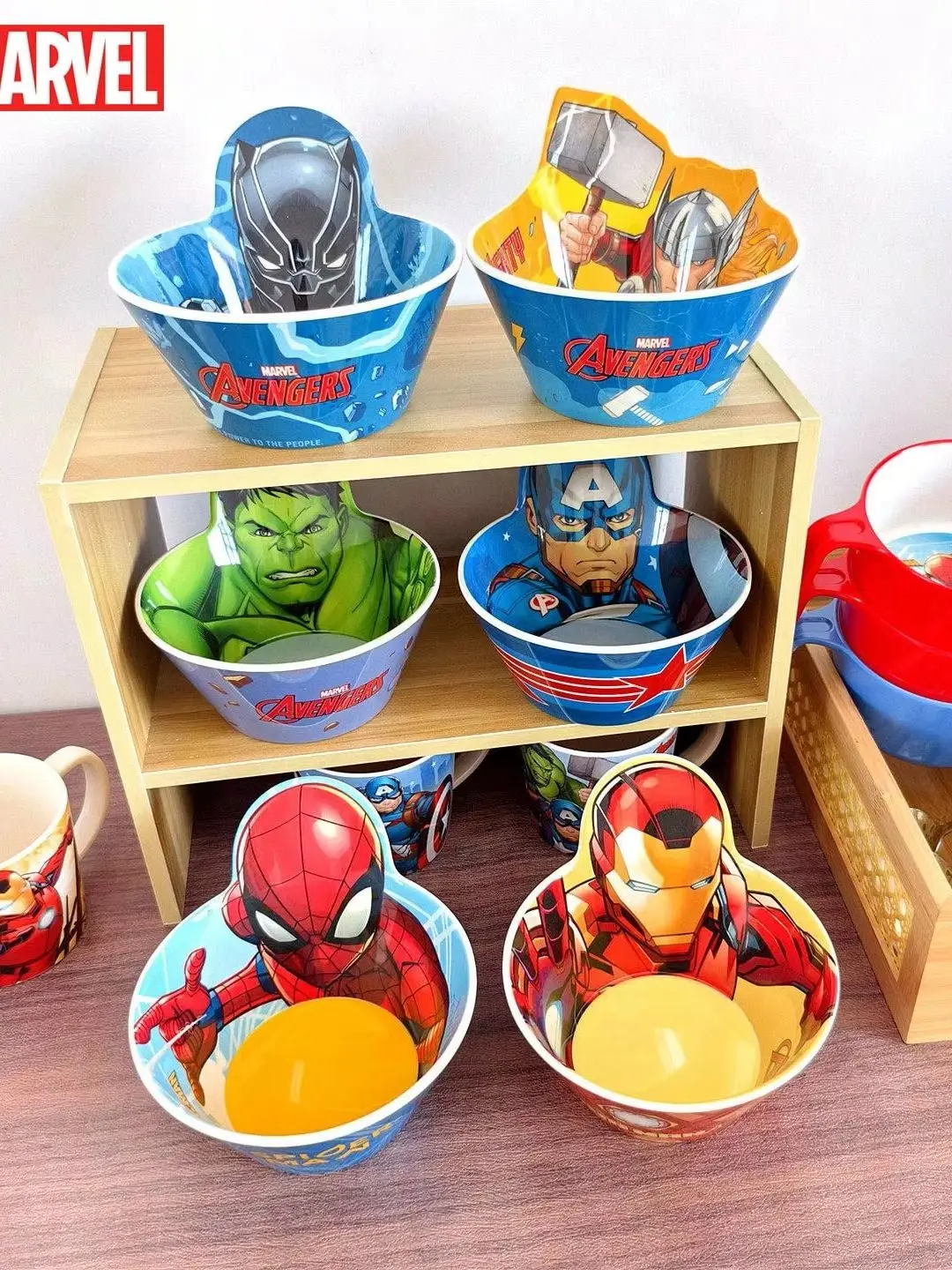 1 Stück Avengers Offiziell Lizenzierte Spider-Man Hulk Thor Melamin-Schüssel Hitzebeständige Bruchsichere Frühstücks-Müsli-Suppenschüssel Geschenk – Detail 1