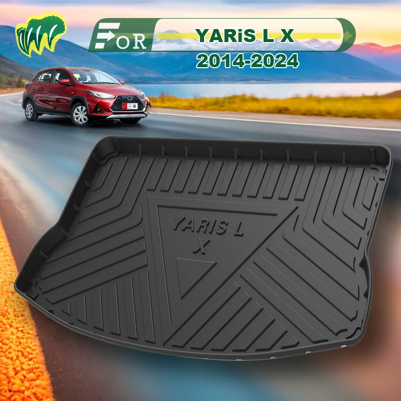 

For Toyota YARiS L X 2014-2024 TPE Custom Fit Car Trunk Mat All Season Black Cargo Mat 3D Shaped Laser Measured Trunk Liners