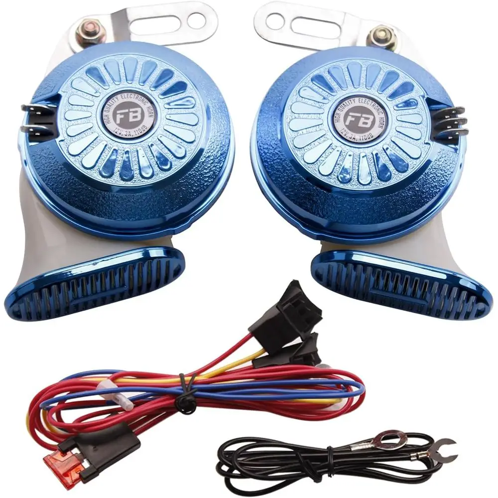 

Horns Super Loud Variable Sound Horn 3 Sound Train Horns 130db High Low Tone Trucks Boat Train Motorcycle Horn with Wiring Kit 1