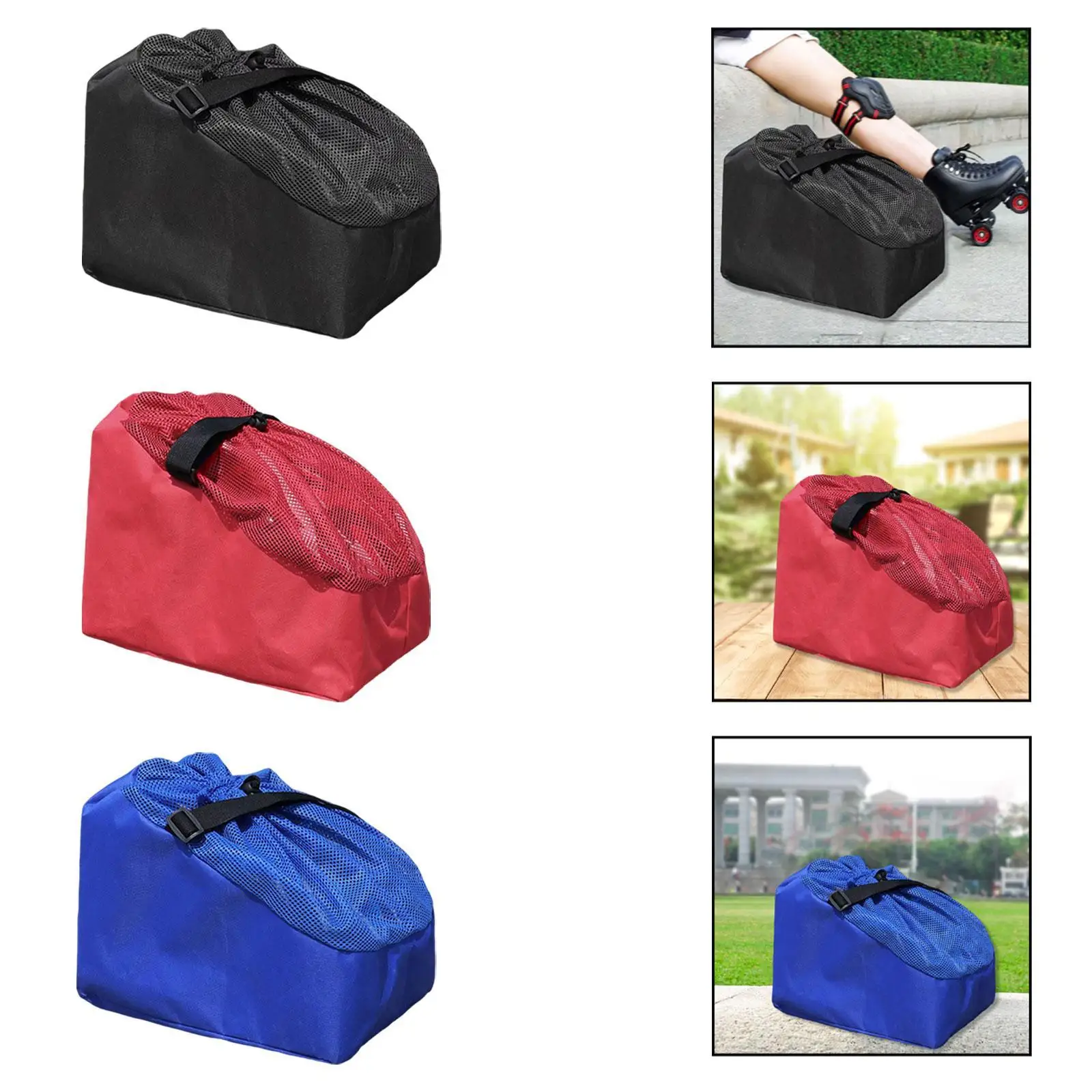 

Lightweight Ski Boot Bag Wear Resistant Portable Skate Shoe Carrier for Ice Skates and Roller Skates Travel
