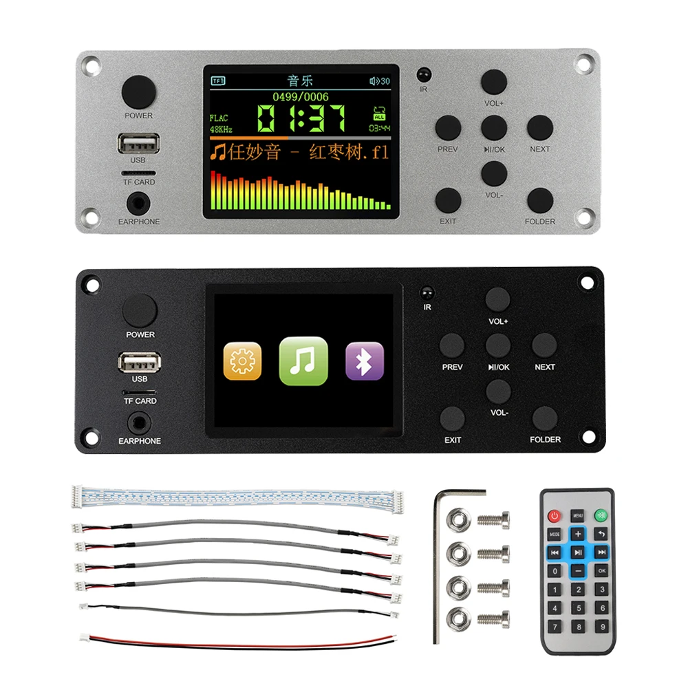 2.8-inch IPS Color Screen BT Lossless Audio Player Decoder Board Module Supports Coaxial and Optical SPDIF (ARC) DC 5-12V