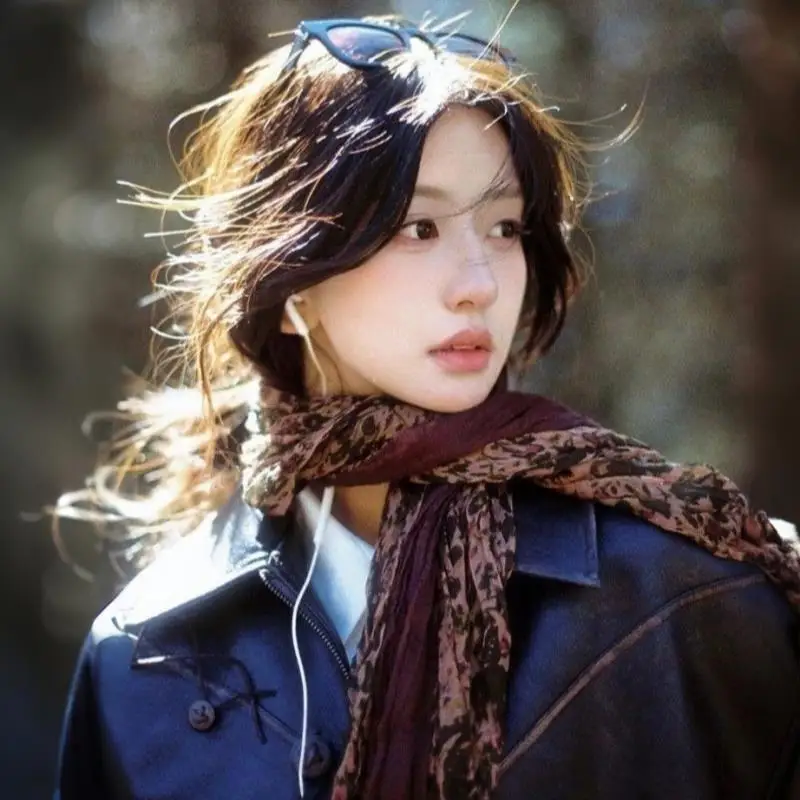 الأزهار الربط الألوان التجاعيد وشاح طويل قطاع وشاح للمرأة رقيقة واقية من الشمس الحجاب طباعة مطوي شال وشاح في الهواء الطلق #2