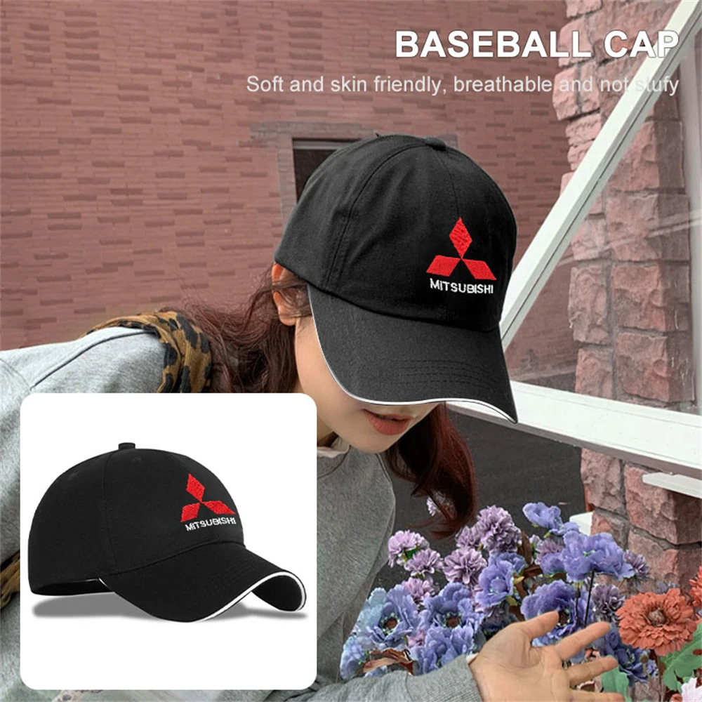 Car Outdoor Baseball Cap Hip Hop Sports Car Sandwich Cap Unisex for MITSUBISHI Ralliart Lancer Competition Outlander EX AIRTREK