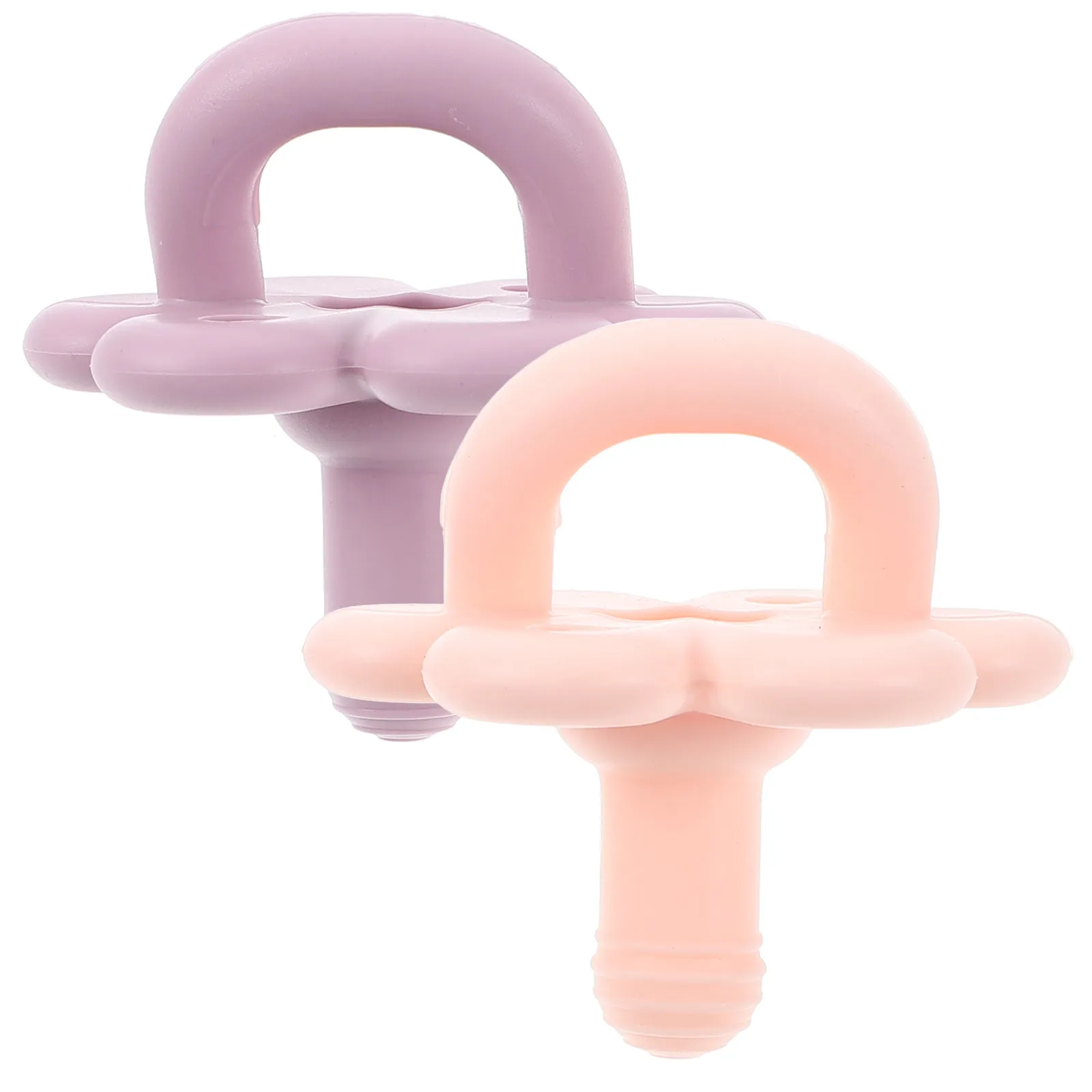 

2 шт. силиконовые соски-пустышки для новорожденных, мягкие эластичные детские успокаивающие соски с круглым цветочным дизайном, удобные детские соски-пустышки