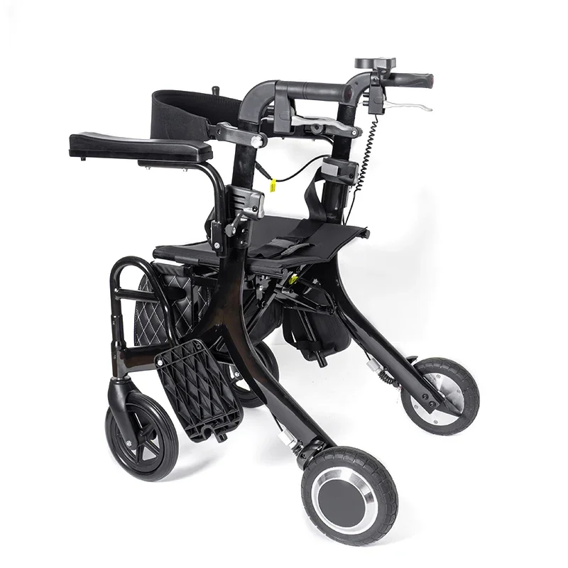 Lightweight Power Drive Aluminium Frame All-Terrain 5:1    Convenient Footrest Walker Rollator Features Convenient