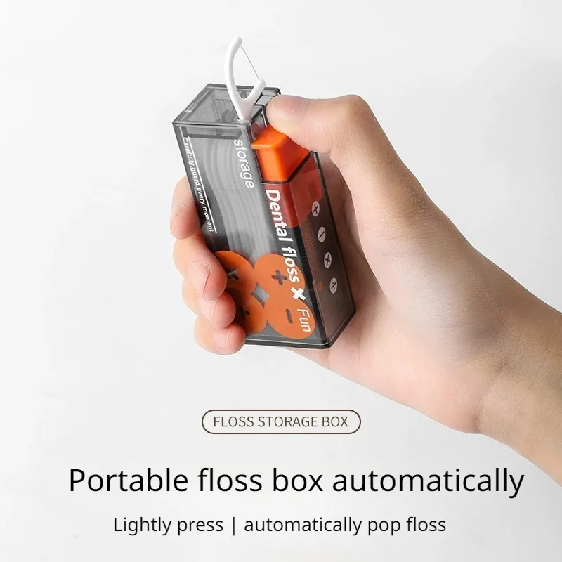 Disposable Flossing Sticks Portable Floss Dispenser Includes 10Pcs Floss Automatic Ejectable Floss Oral Care Press-on Take Out