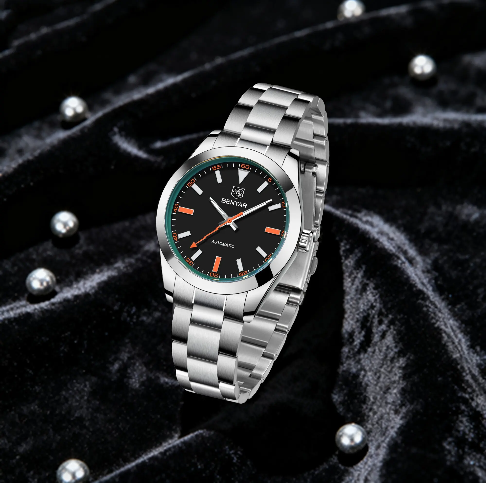 BENYAR 2026 Hot-Selling Men Automatic Mechanical Watch Old-School Elegant Retro Color Stainless Steel Luminous Waterproof Watch