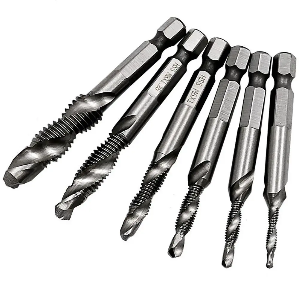 

Compound Tap Screw Machine Screw Thread Bit HSS Hex Shank Tap Drill Bit Titanium Plated Shank Tap Drill Bits