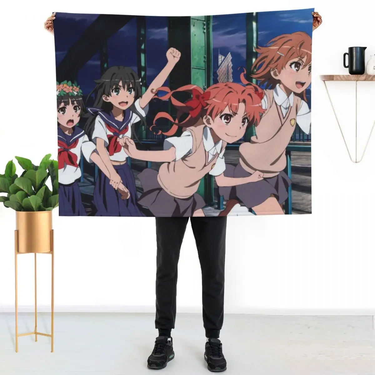 Toaru Series - Group Throw Blanket for sofa Luxury Thicken Thermals For Travel Hairy Soft Flannel Blankets