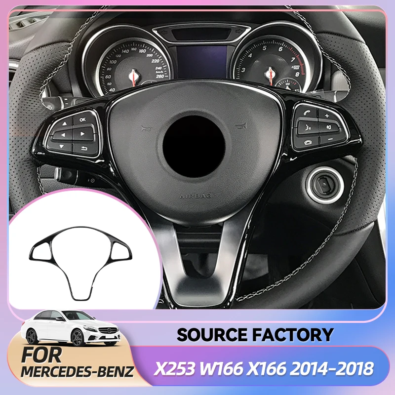 

Эмблемы ABS из углеродного волокна, накладка на рамку рулевого колеса автомобиля для Mercedes Benz W176 W246 W205 W213 W117 X156 X253 W166