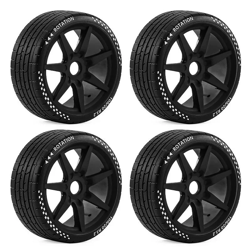 إطارات RC عالمية 4 قطع لـ 1/7 ARRMA مخالفة لا حدود لها، تناسب طراز FSRC GT 1/8 HuanNao X3GT، عجلات سداسية 17 مم على الطريق #6